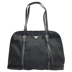 Vintage Prada navy dark blue nylon handle shoulder bag